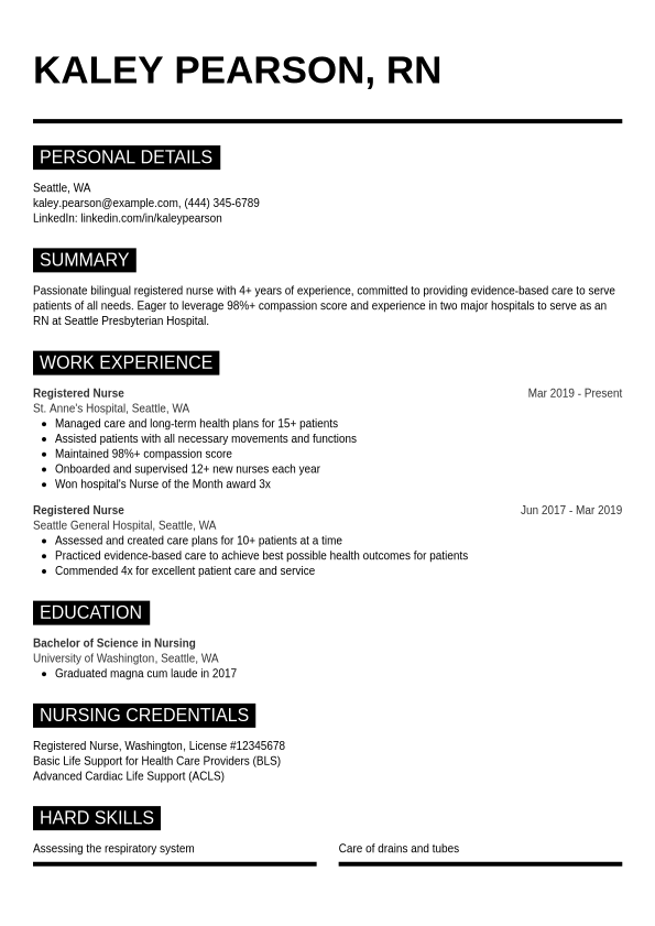 Nursing Resume Example Jobseeker - Nursing Resume Example Metro.1693324156612 