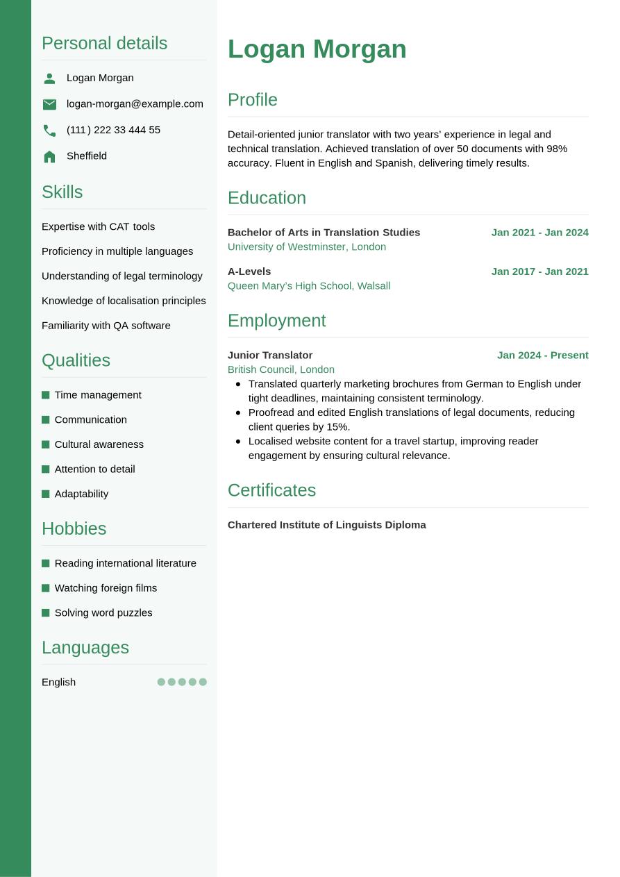 Translator CV Writing Guide & Tips | Jobseeker