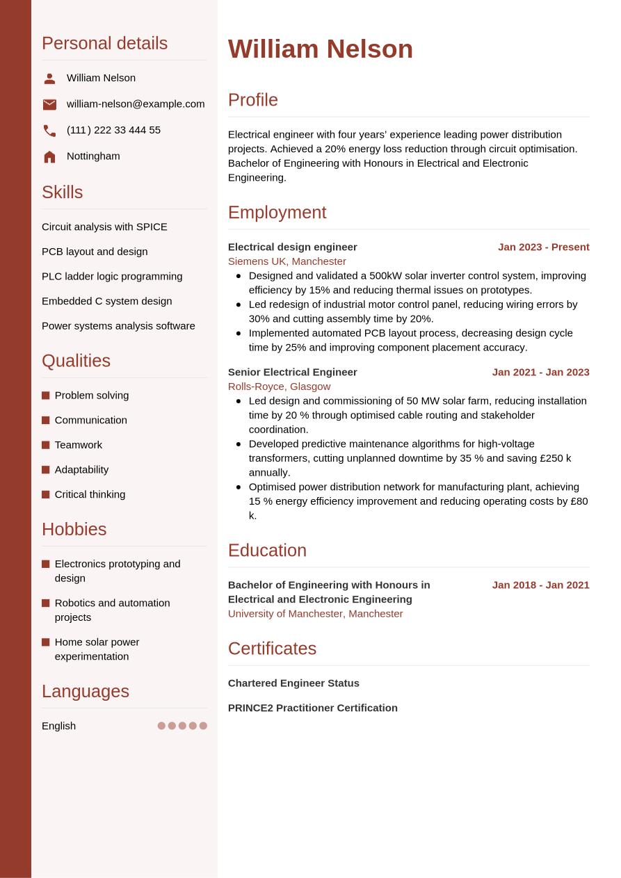 Electrical Engineering CV Writing Guide & Tips | Jobseeker