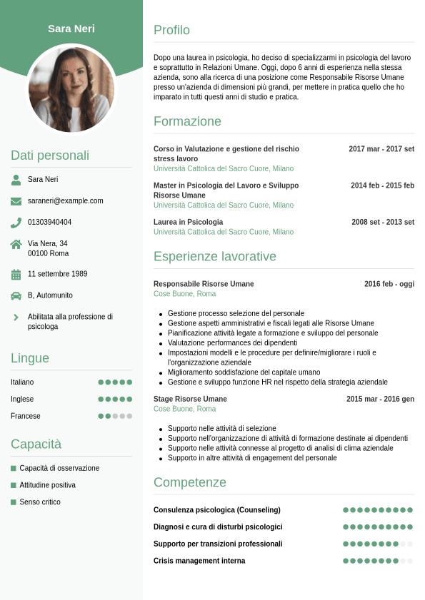 Modelli di curriculum vitae | Jobseeker