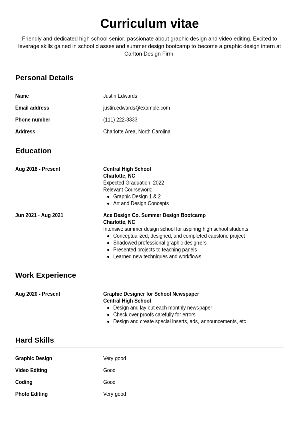 High School Student Resume Example Jobseeker high-school-student-resume-example-jobseeker
