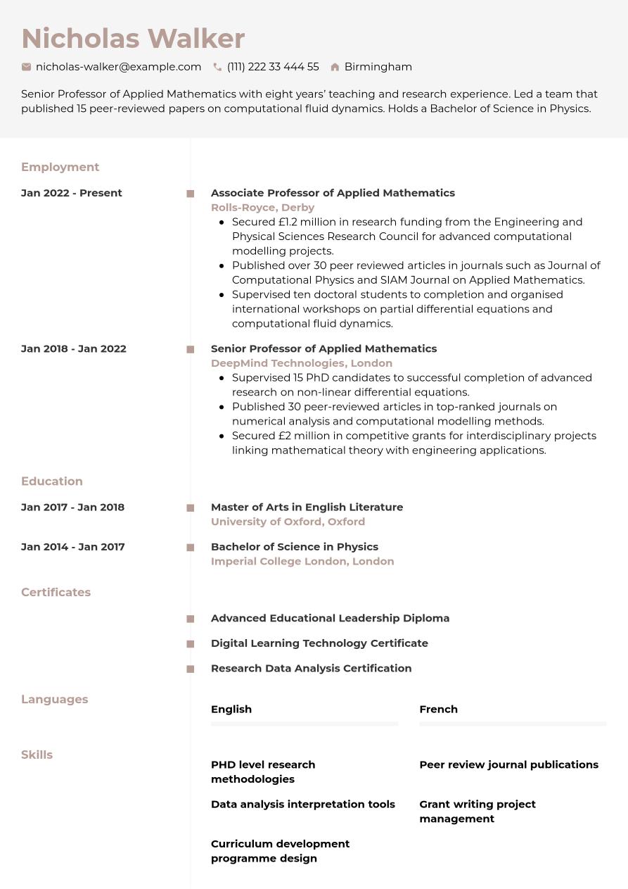 Professor CV Writing Guide & Tips | Jobseeker