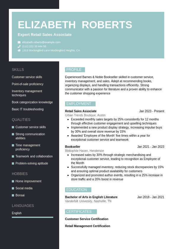 Lockheed Martin Resume Example | Jobseeker
