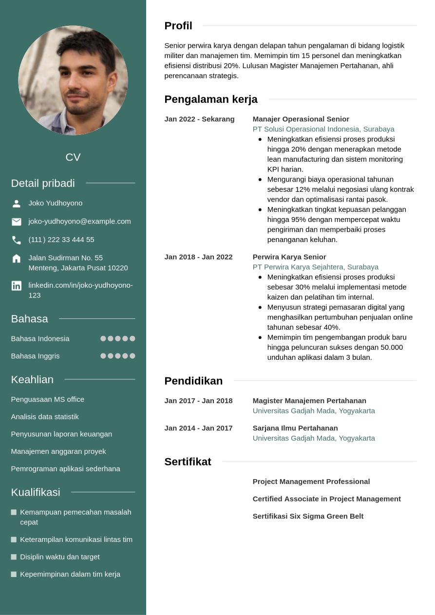 Contoh CV perwira karya: panduan lengkap & tips | Jobseeker