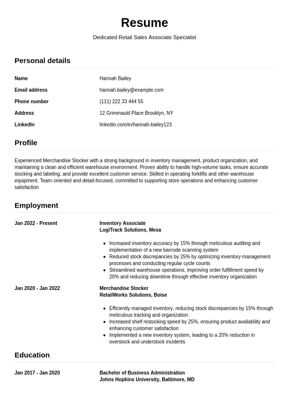 Costco Resume Example Jobseeker - Costco Resume Example Simple.1740737270475