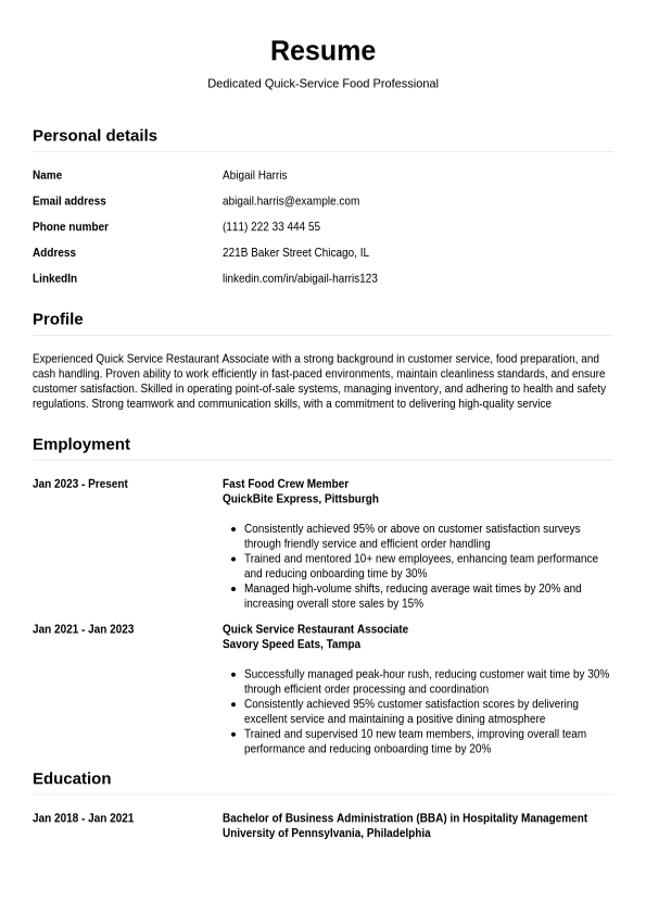 Taco Bell Resume Example Jobseeker - Taco Bell Resume Example Simple.1740737291754 