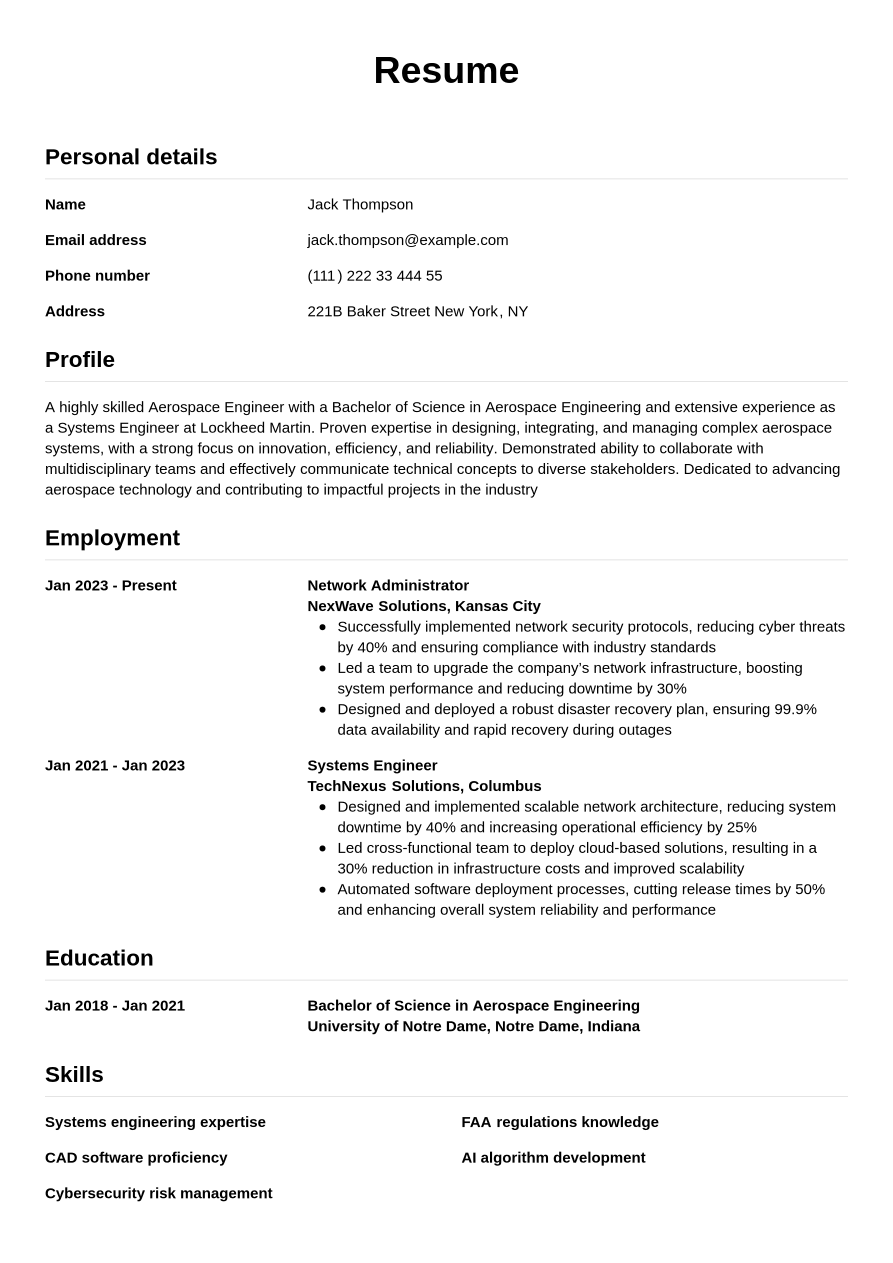 Lockheed Example Resumes Lockheed Martin Resume Example | Jobseeker