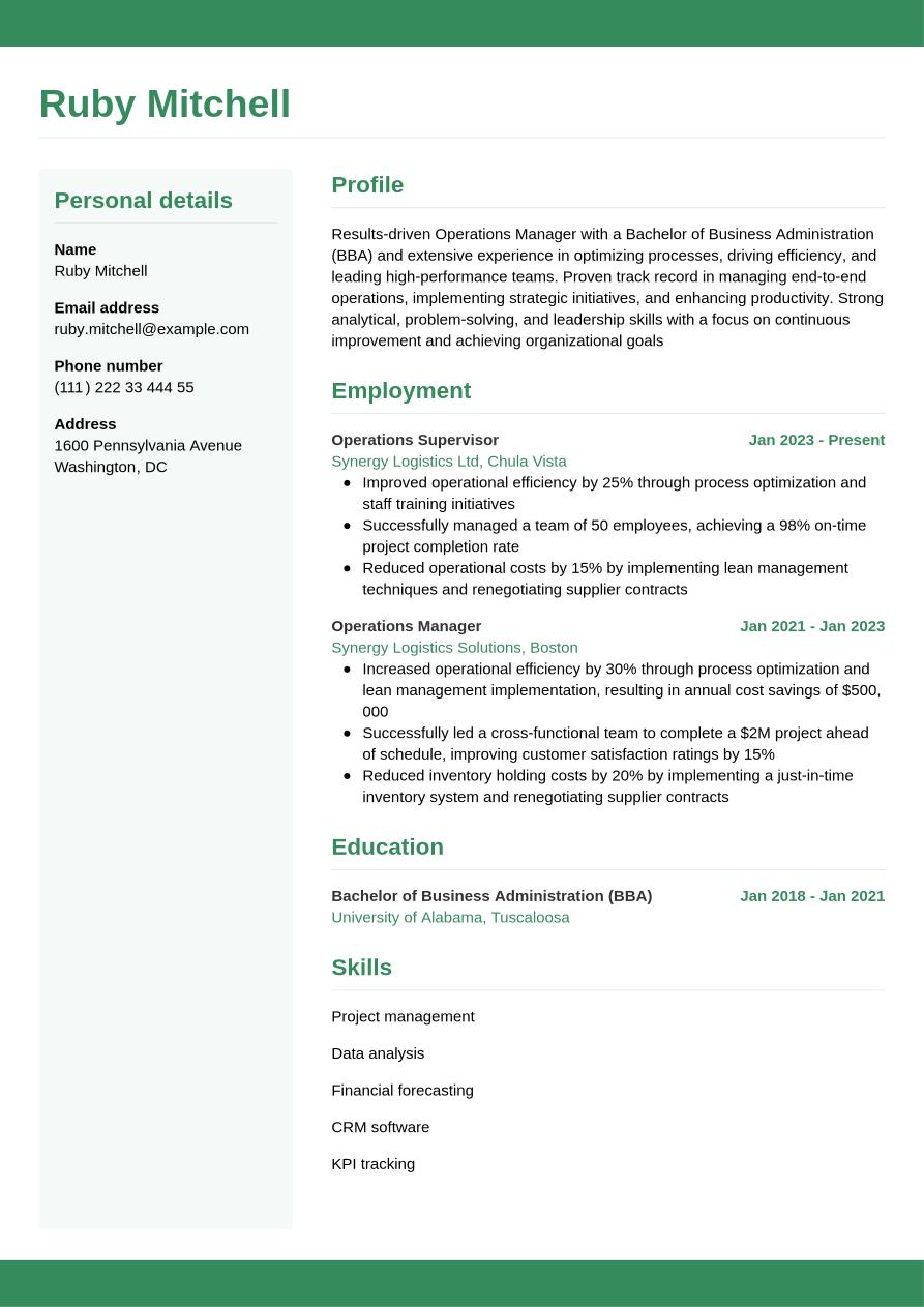 Manager Resume Example & Writing Guide | Jobseeker