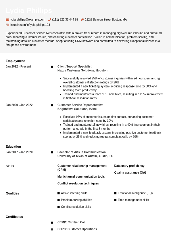 Costco Resume Example Jobseeker - Call Center Resume Example 