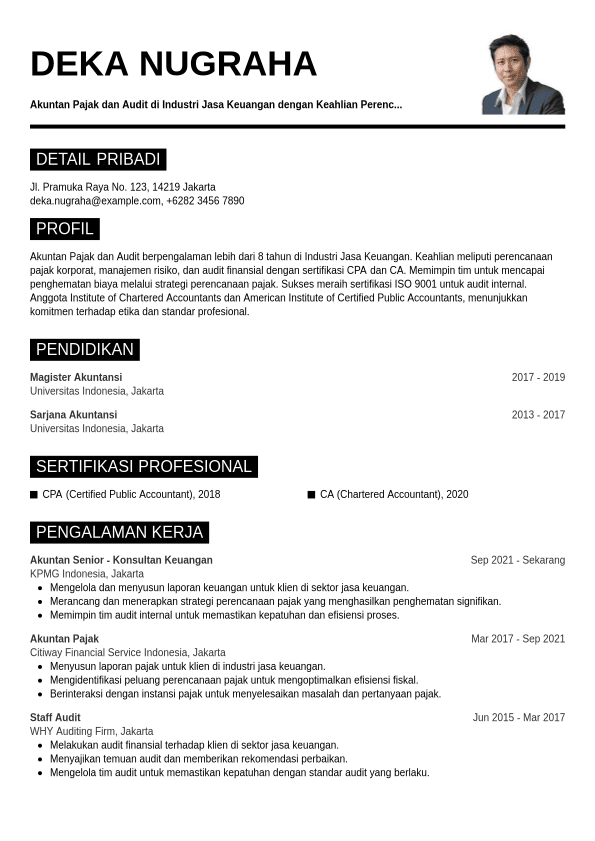 Contoh Cv Akuntansi Jobseeker