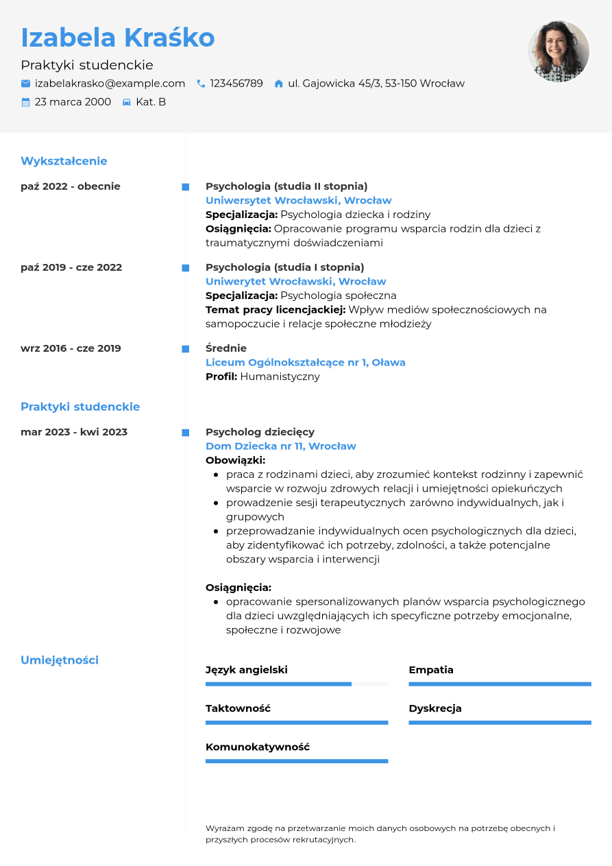 Przyk ad CV Na Praktyki Studenckie Jobseeker przyk-ad-cv-na-praktyki-studenckie-jobseeker