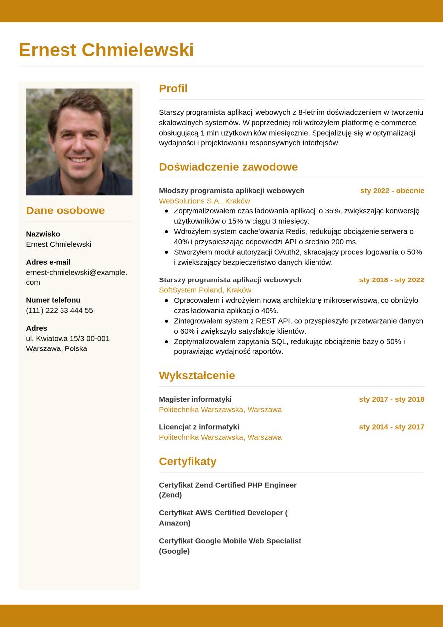 CV web developera: przykład, wzór i przewodnik | Jobseeker
