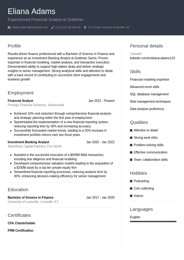 Goldman Sachs Resume Example - Goldman Sachs Resume Example Professional.1740737275372 