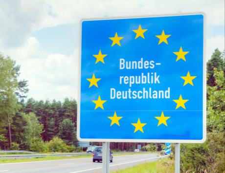 Photo of a road sign for Germany, illustrating a German CV