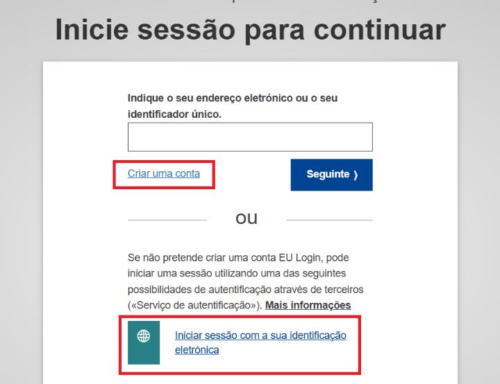 Criar conta