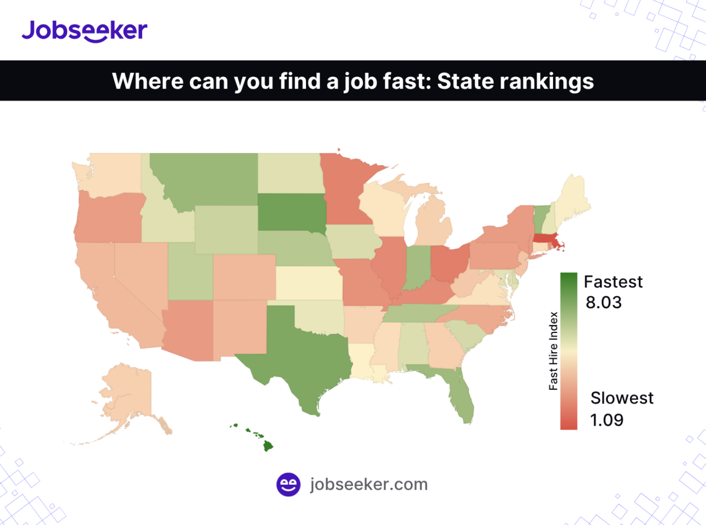 fast hire index US state rankings