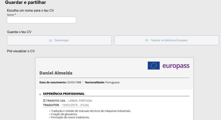 Guardar CV