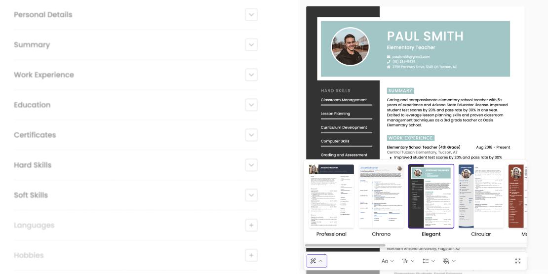 Choose a template and customize it to your own identity.