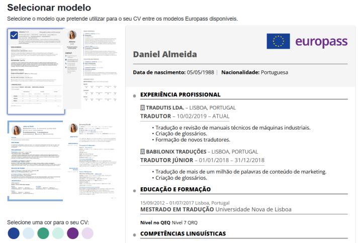 Selecionar modelo