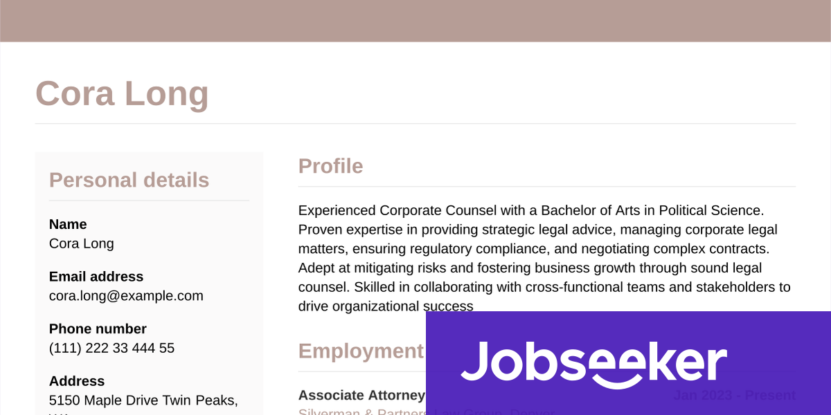 Attorney Resume Example | Jobseeker