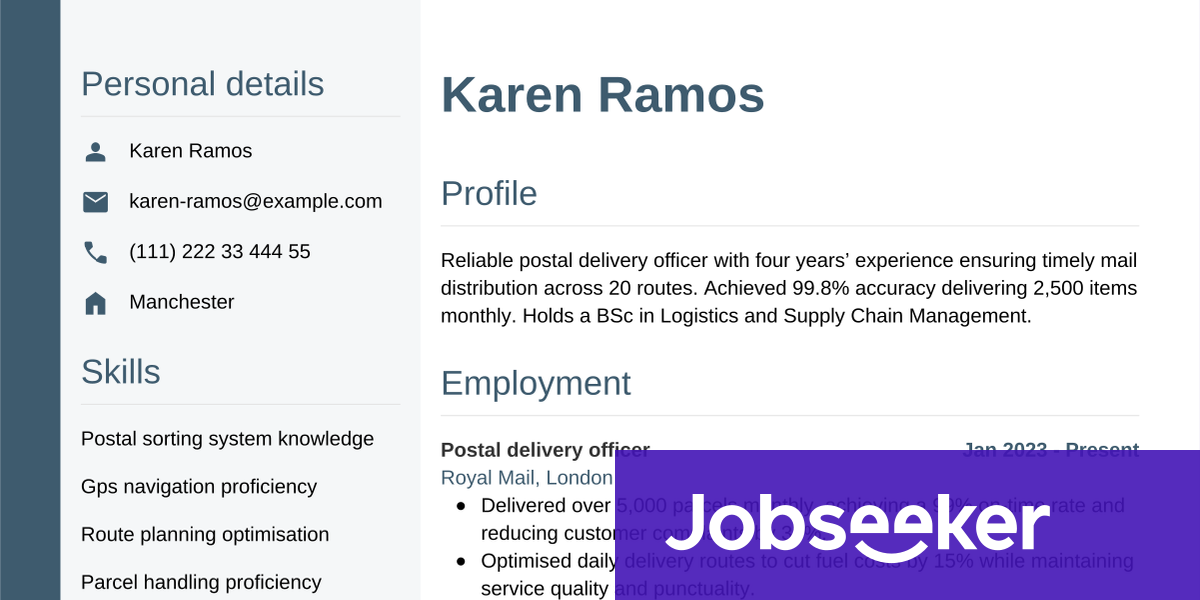 Postman Cv Example Postman CV Writing Guide & Tips | Jobseeker