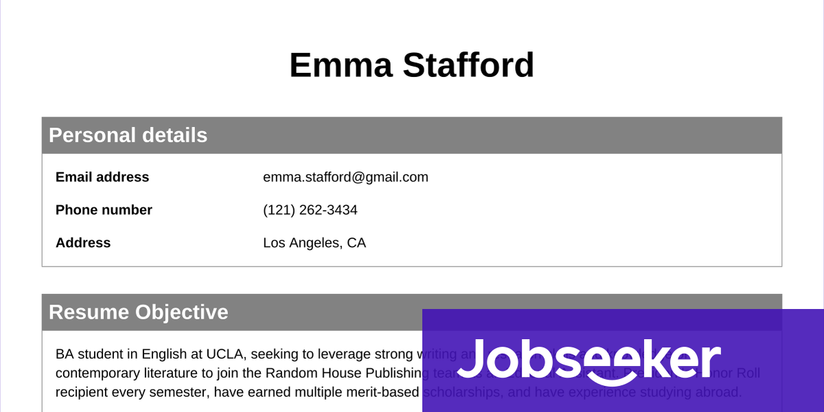 College Student Resume Example Jobseeker college-student-resume-example-jobseeker