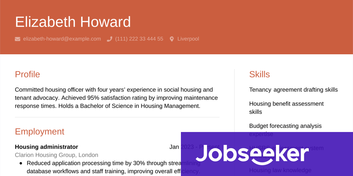 Housing Officer CV Writing Guide & Tips | Jobseeker