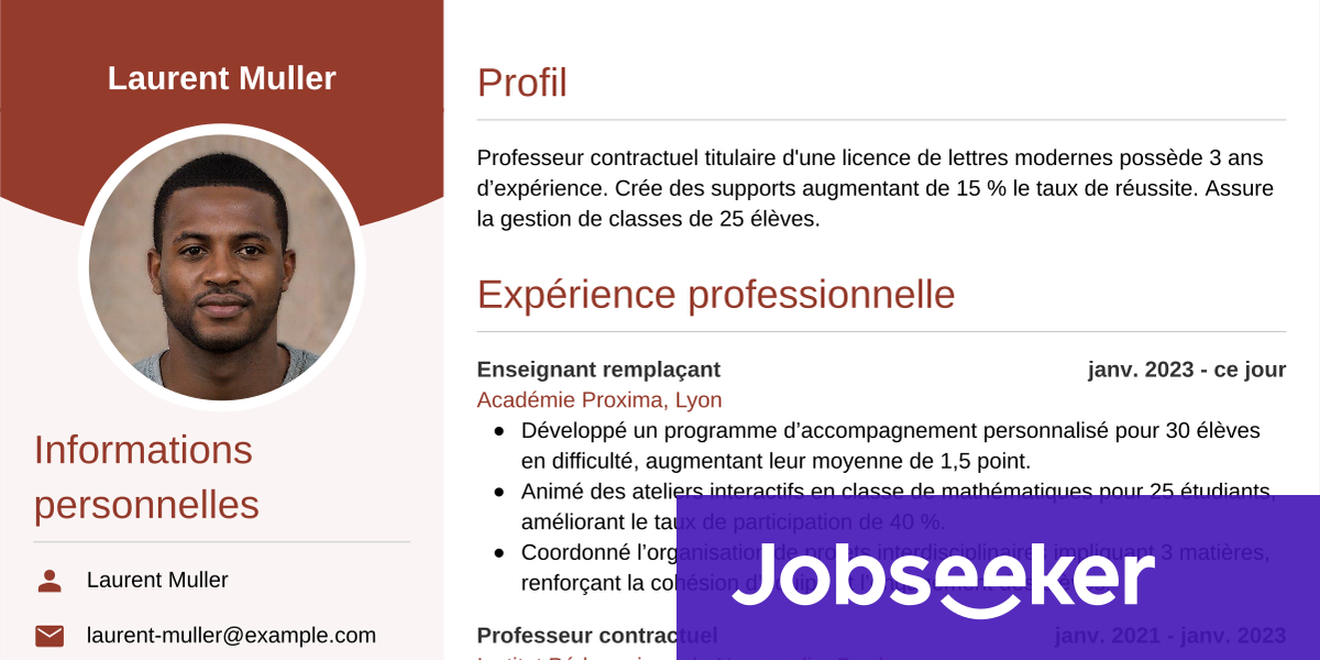 CV de professeur contractuel : exemple et conseils | Jobseeker