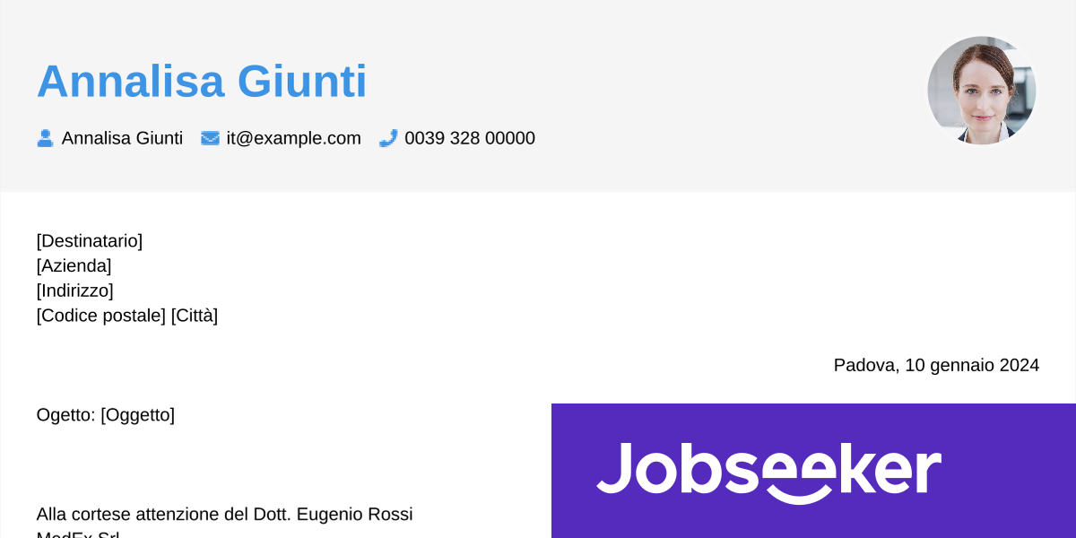 Esempio di lettera di presentazione project manager | Jobseeker