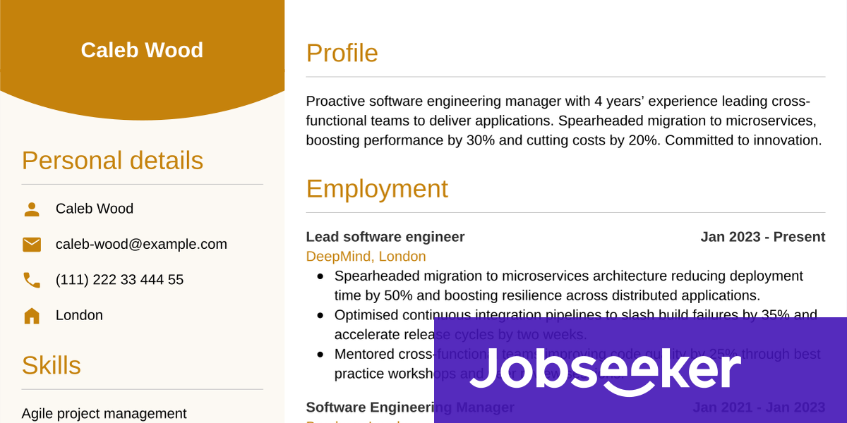 Software Engineering Manager CV Writing Guide & Tips | Jobseeker