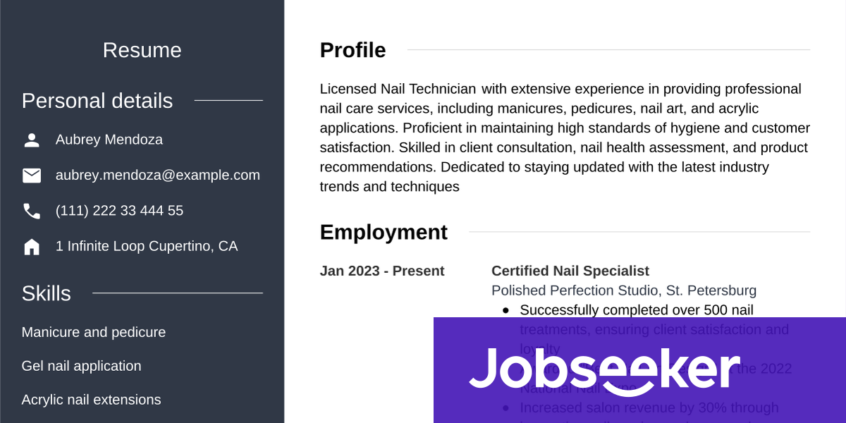 Nail Technician Resume Writing Guide & Tips | Jobseeker
